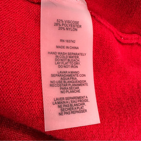 La Vila Milano Red Short Sleeve Cardigan Sweater Women’s Plus 1X Scalloped - Picture 8 of 9